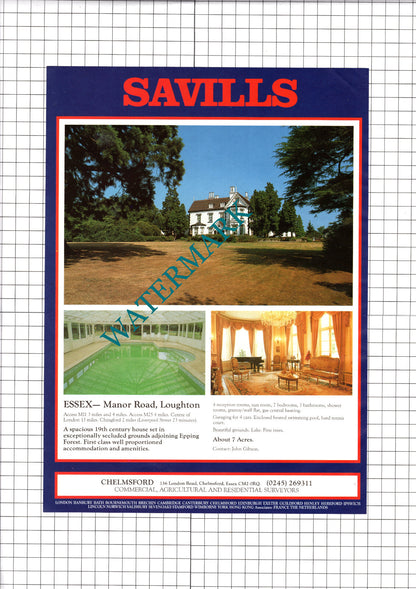 Paxford Gloucestershire Manor Road Loughton Essex Sale Advert - 1989 Clipping
