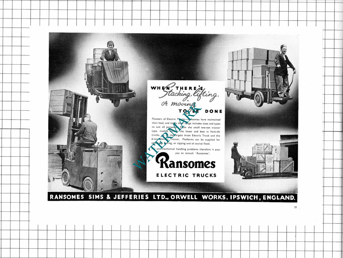 Ransomes Sims & Jefferies Ltd Orwell Works Ipswich - 1950 Advert