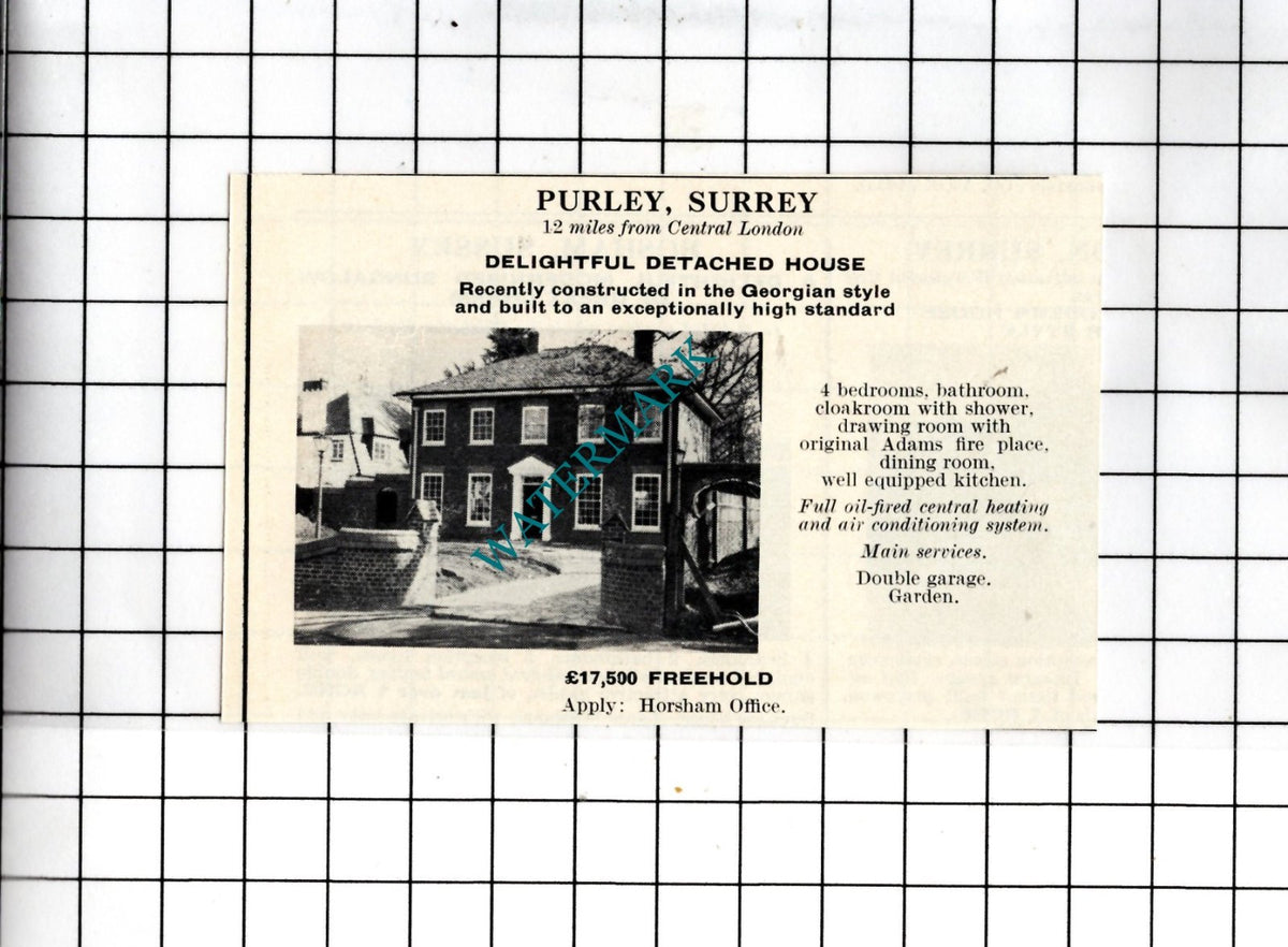 Purley Surrey - 1967 SMALL House Advert