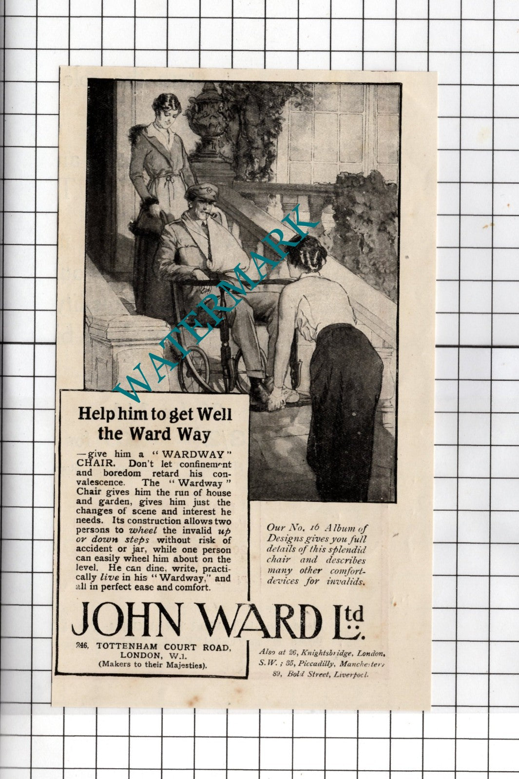 John Ward Ltd London Wardway Chair WW1 - 1918 Small ADVERT