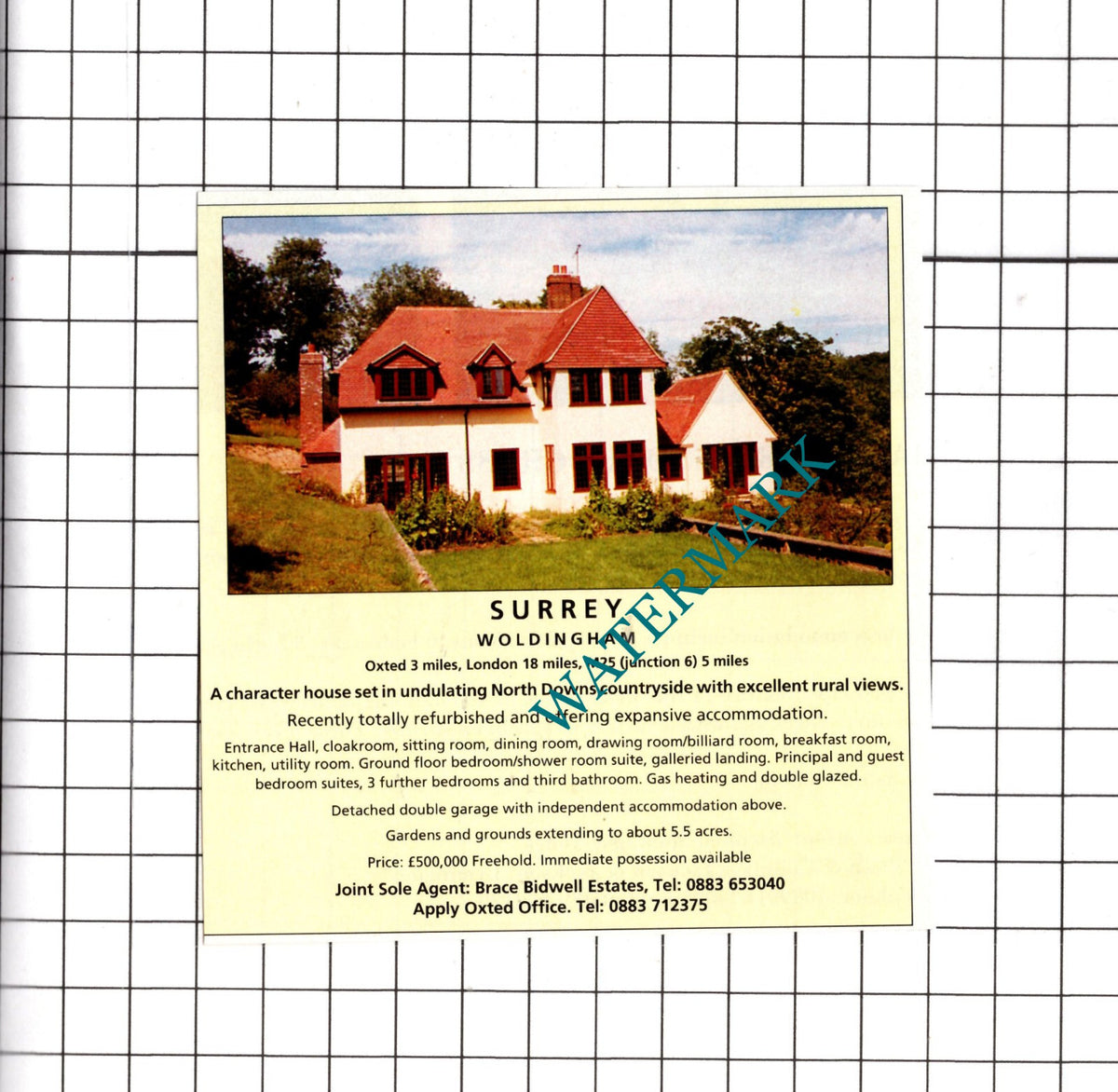 Woldingham Surrey House Sale Advert - c.1991 Cutting / Print