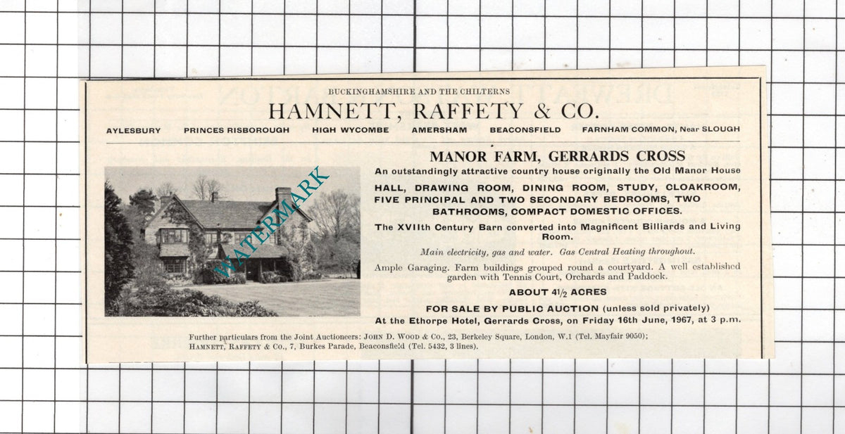 Manor Farm Gerrards Cross Buckinghamshire - 1967 Small House Advert