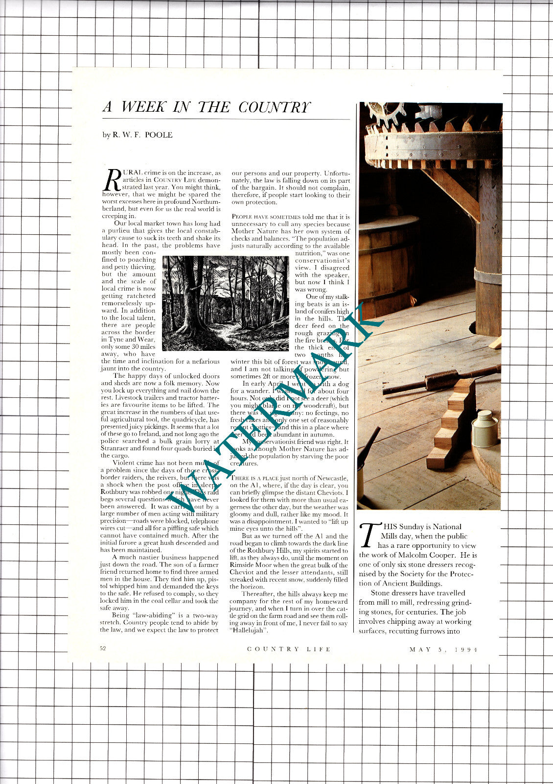 Malcolm Cooper Stone Dresser - 1994 2-Part Clipping / Print