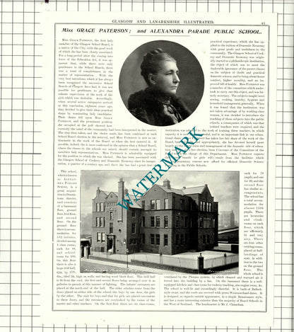Miss Grace Paterson Alexandra Parade School Glasgow / Hugh Brechin  1904 Article