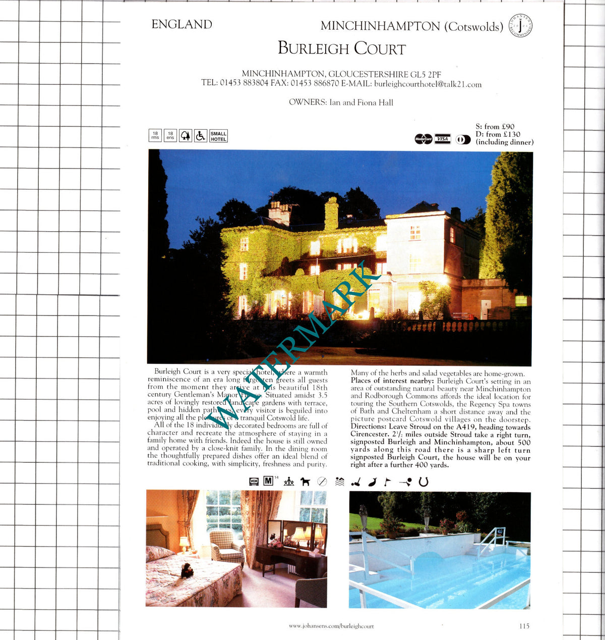Wigham Morchard Bishop Devon  / Burleigh Court Minchinhampton - 2001 Advert