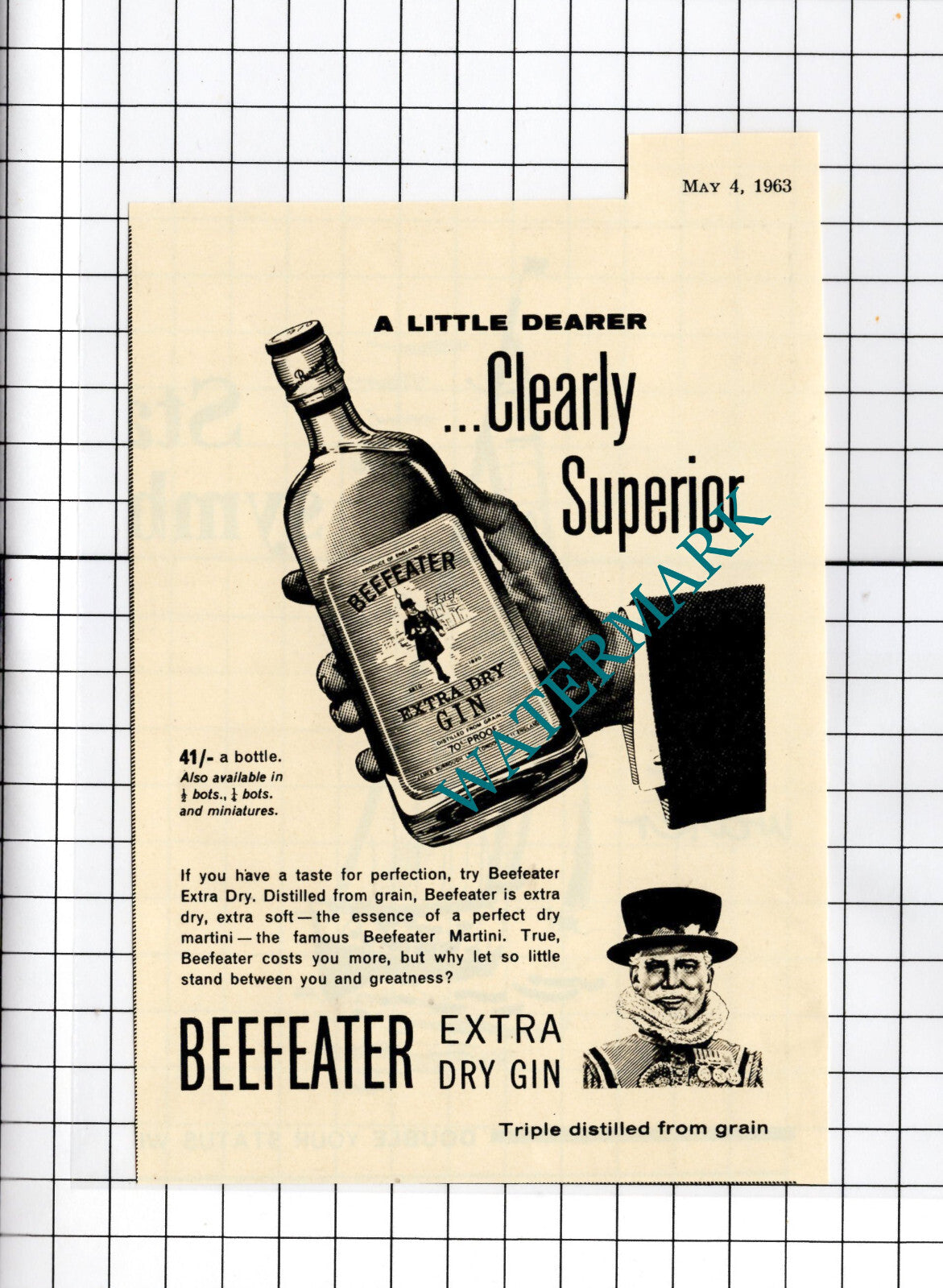 Beefeater Gin - 1963 Small Advert