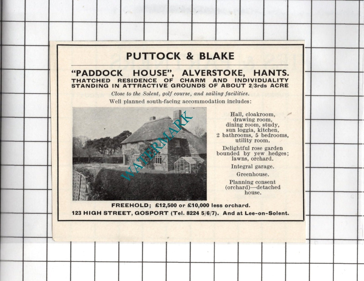 Paddock House Alverstoke Hampshire  - 1967 SMALL House Advert