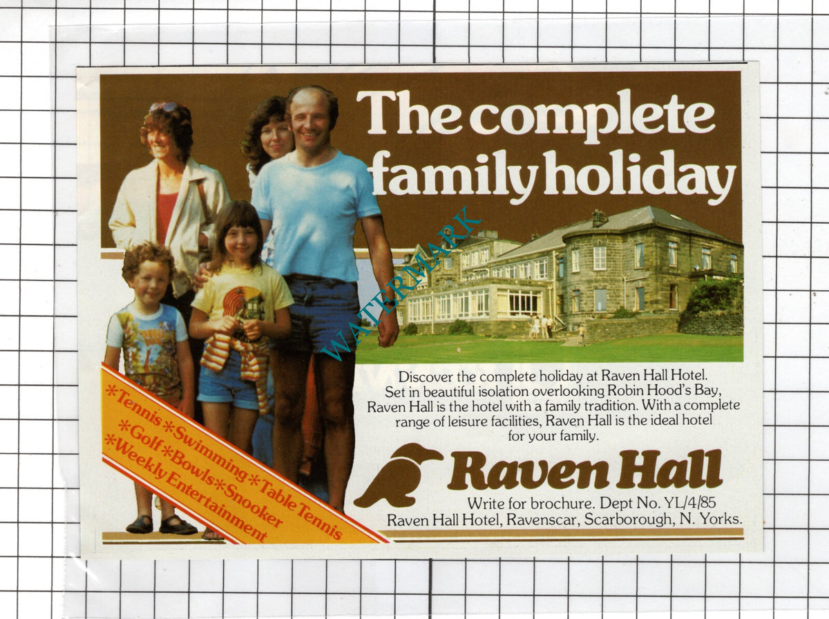 Raven Hall Hotel Ravenscar Scarborough Yorkshire Advert - 1985 Clipping