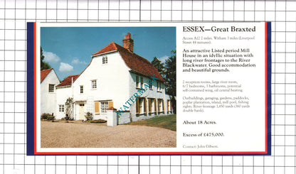 Wedmore Somerset / Great Braxted Essex House Sale Advert -c.1990 Clipping