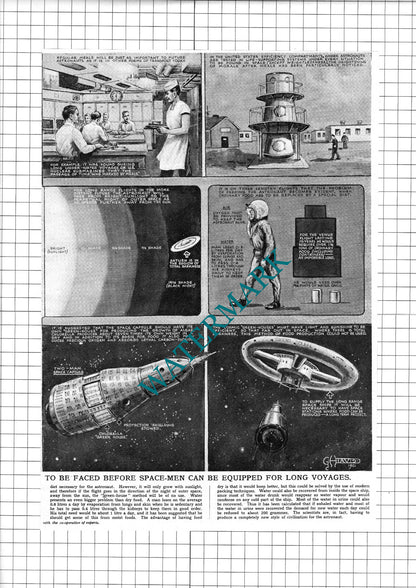 Astronaut Diet Space - 1961 Two-Part Clipping / Print