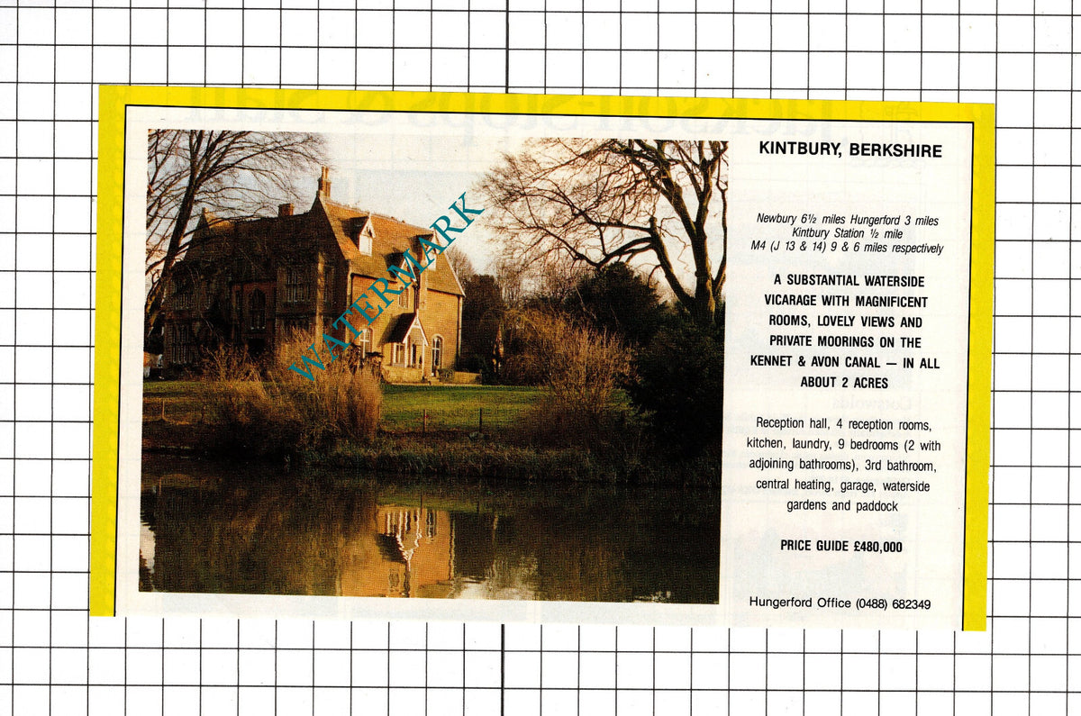 Kintbury Berkshire Vicarage House Sale Advert - 1991 Cutting