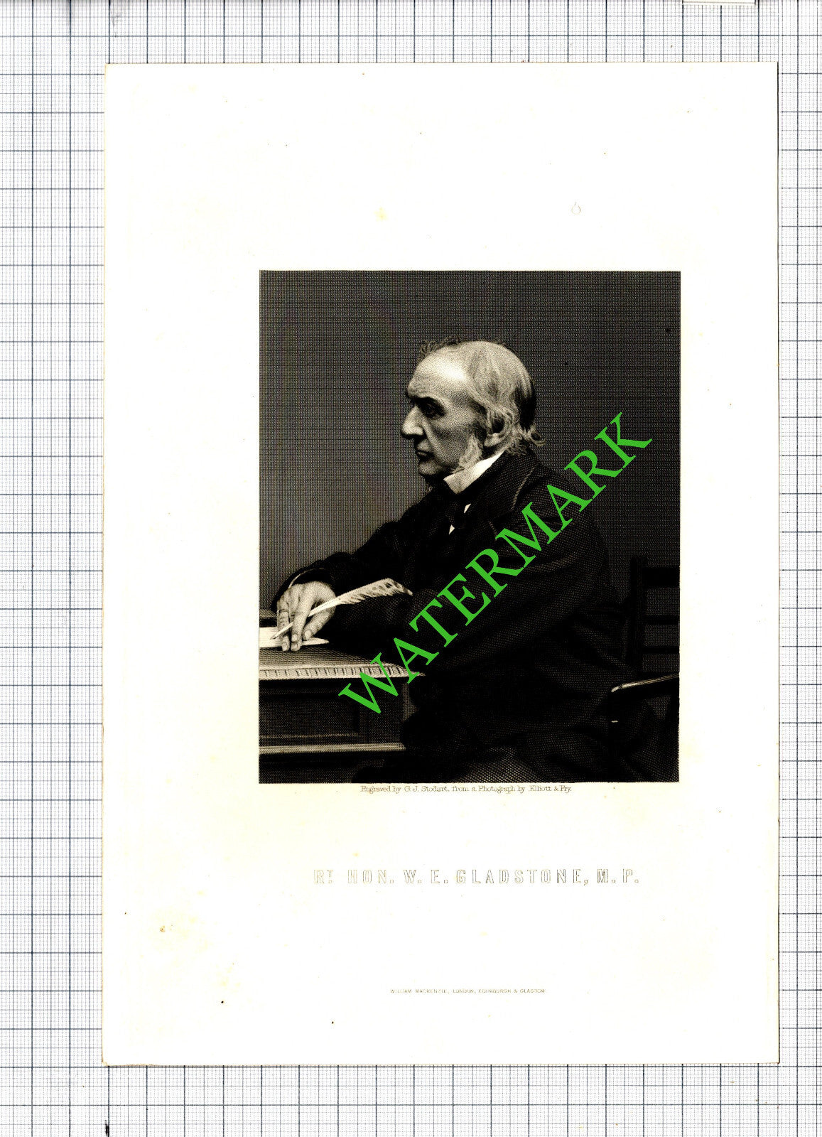 W E Gladstone  - c.1887 Print