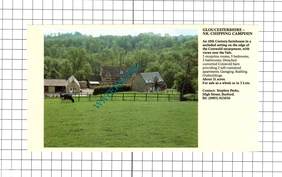 Wineham Sussex  / Chipping Campden Gloucestershire House Sale - 1991 Advert