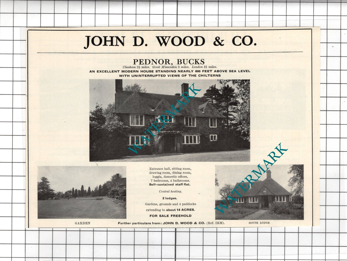 Pednor Buckinghamshire House Sale Advert - 1967