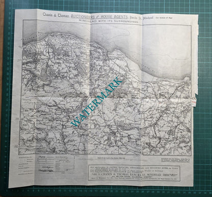 Chanin and Thomas Auctioneers Minehead Somerset Folded  Map - c.1923