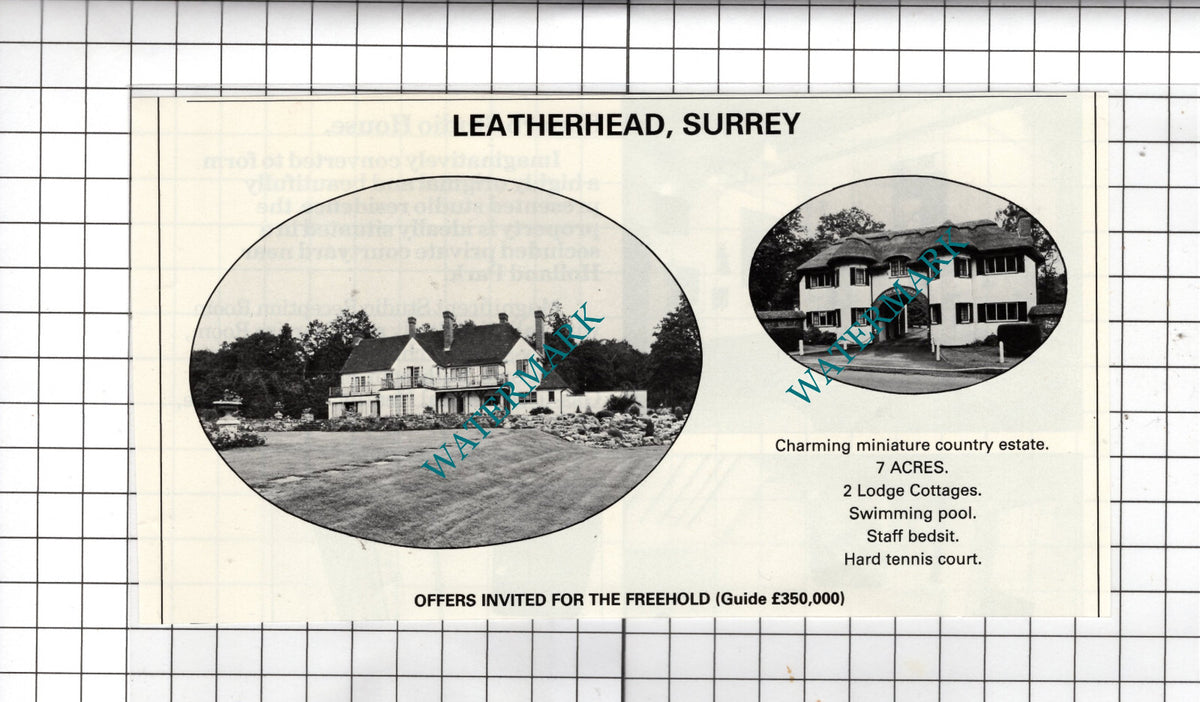 Leatherhead Surrey - 1980 House Sale Advert