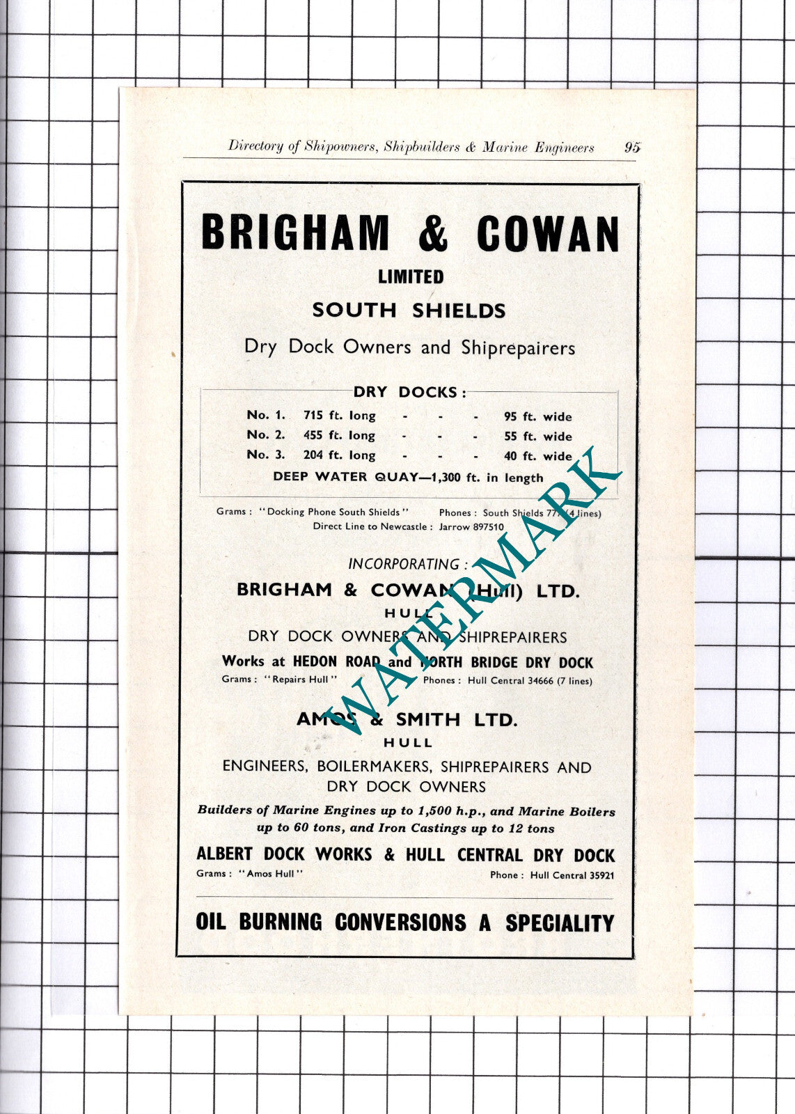 Peter Brotherhood Peterborough / Brigham & Cowan South Shields ADVERT - c.1957
