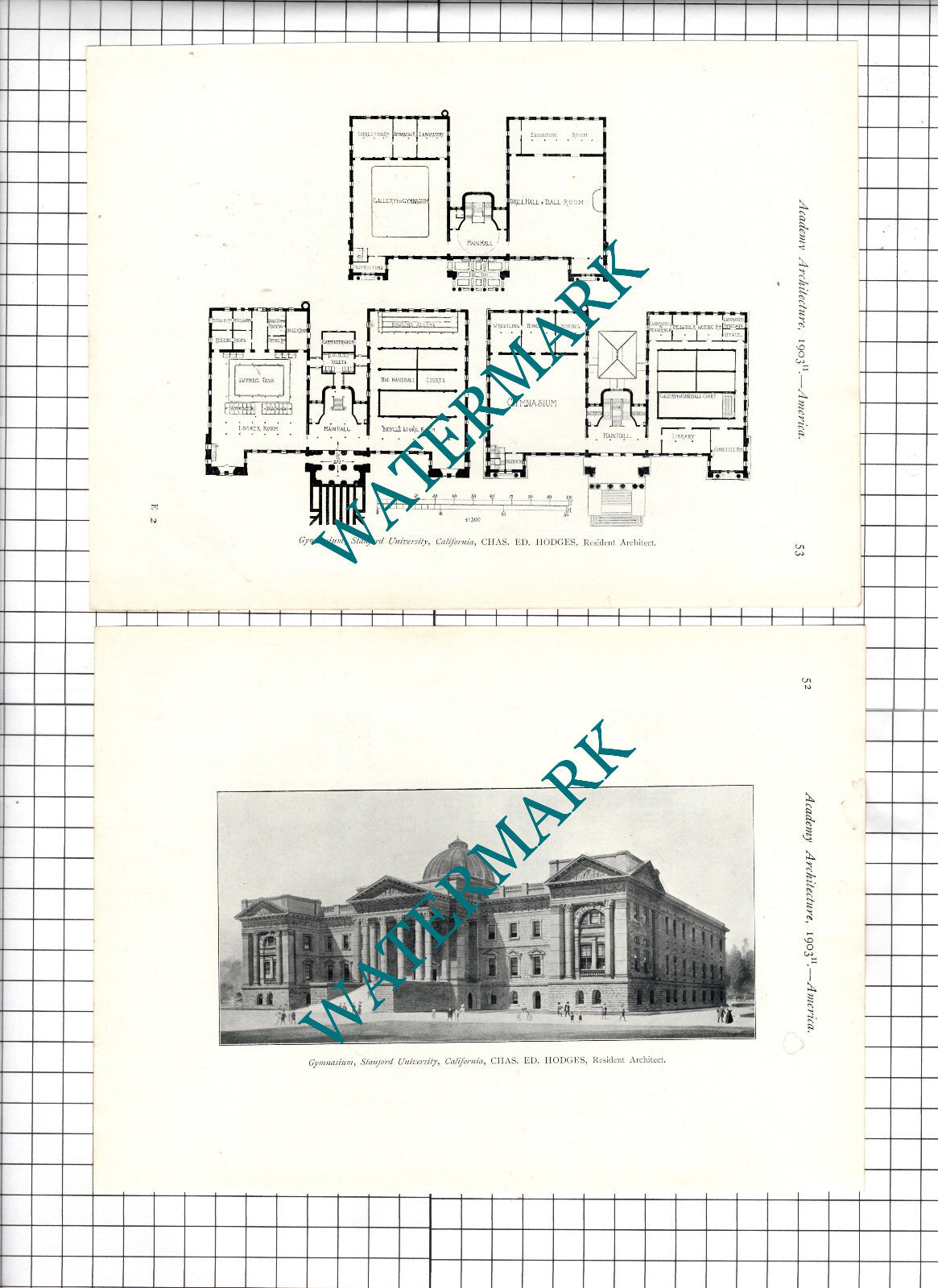 Stanford University California America Charles E Hodges  -1903 Book Prints
