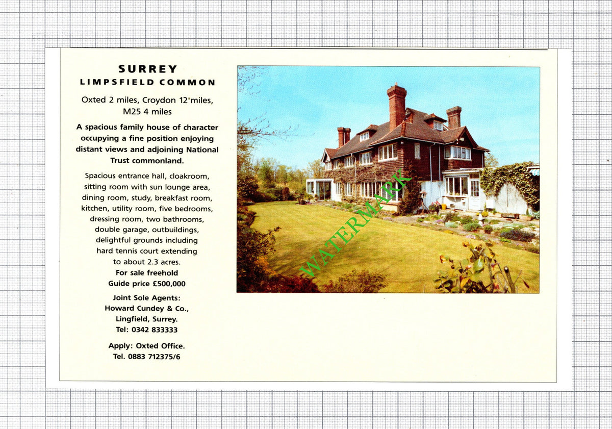 Limpsfield Common Surrey  House Sale Advert  -1991 Cutting