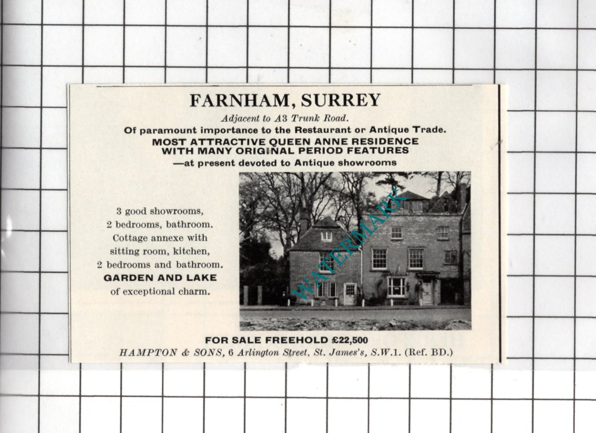 Farnham Surrey - 1967 Small House Sale Advert