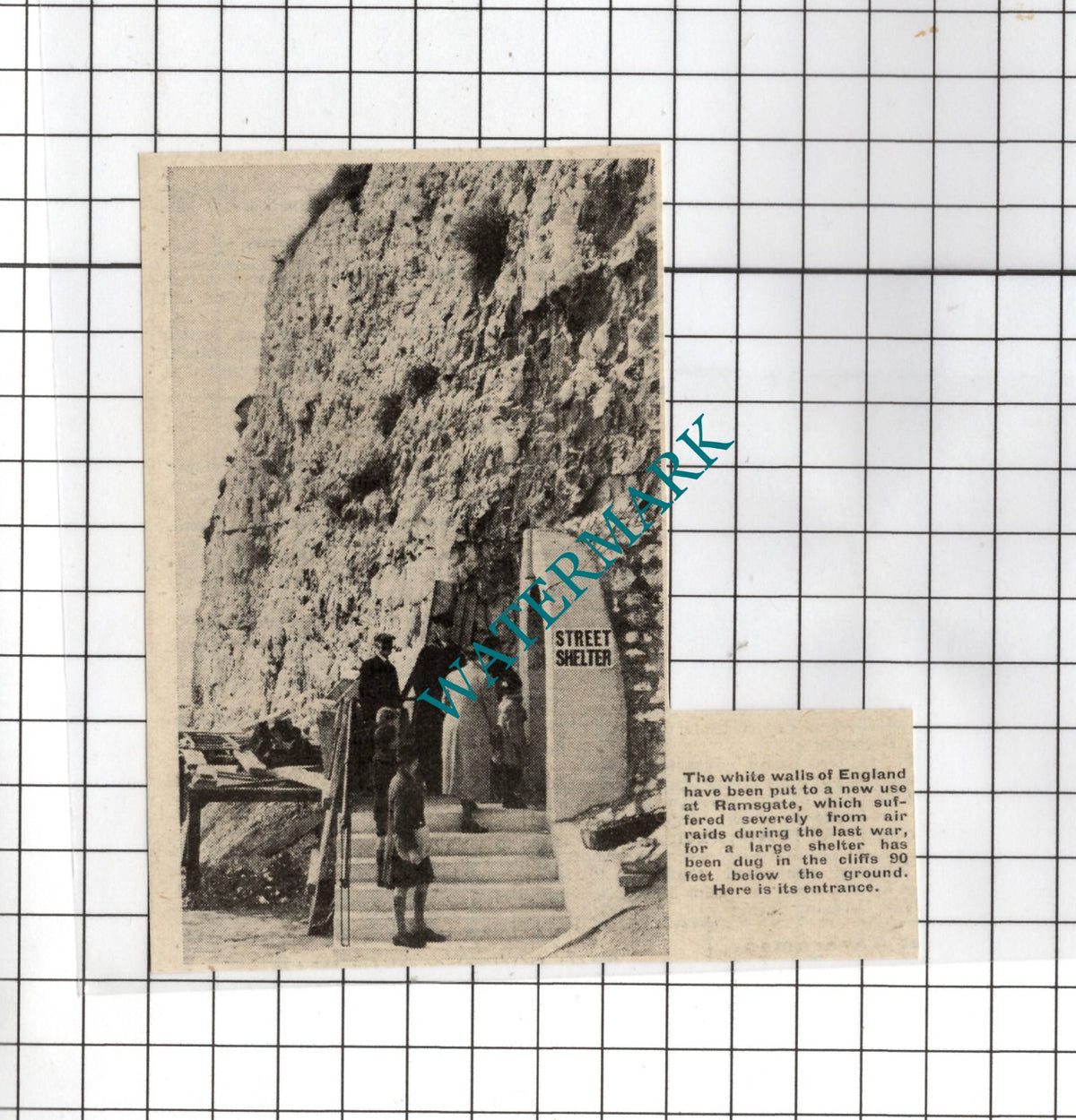 Ramsgate Kent Cliffs Air Raid Shelter Tunnels WW2 - 1939 SMALL  Clipping