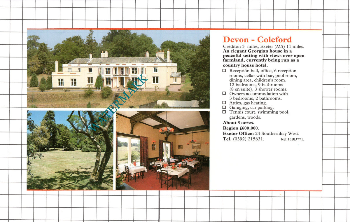 Coleford Devon / Bodiam Sussex Oast House Sale Advert - c.1990 Clipping