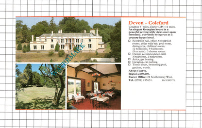 Coleford Devon / Bodiam Sussex Oast House Sale Advert - c.1990 Clipping