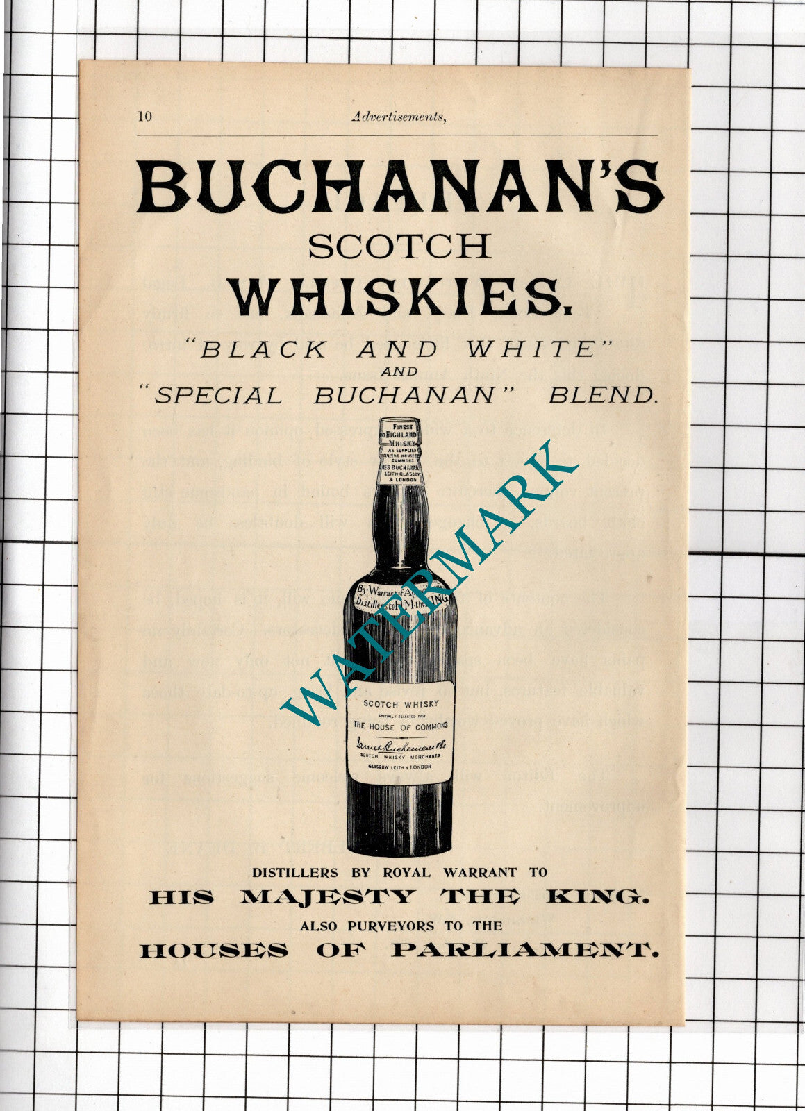 Buchanan's Scotch Whisky Advert - 1902 Cutting