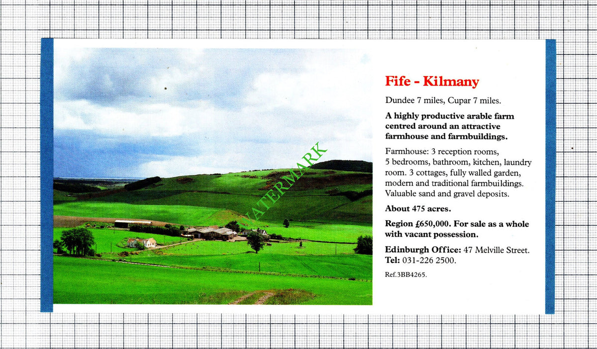 Kilmany Fife Farm Sale Advert - 1991 Cutting