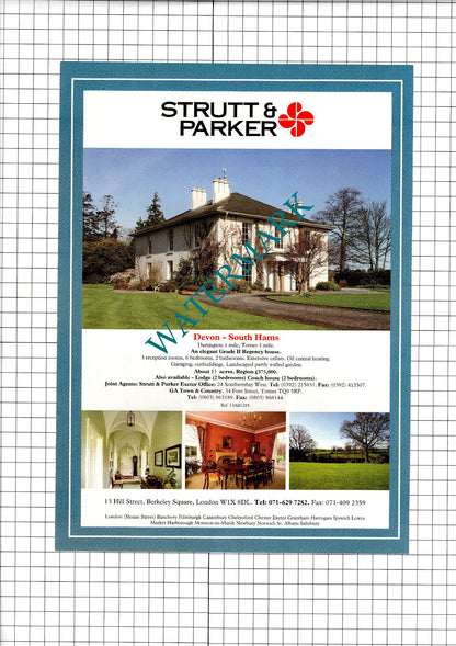 Hyde Heath Buckinghamshire / South Hams Devon Sale Advert- 1994 Clipping / Print