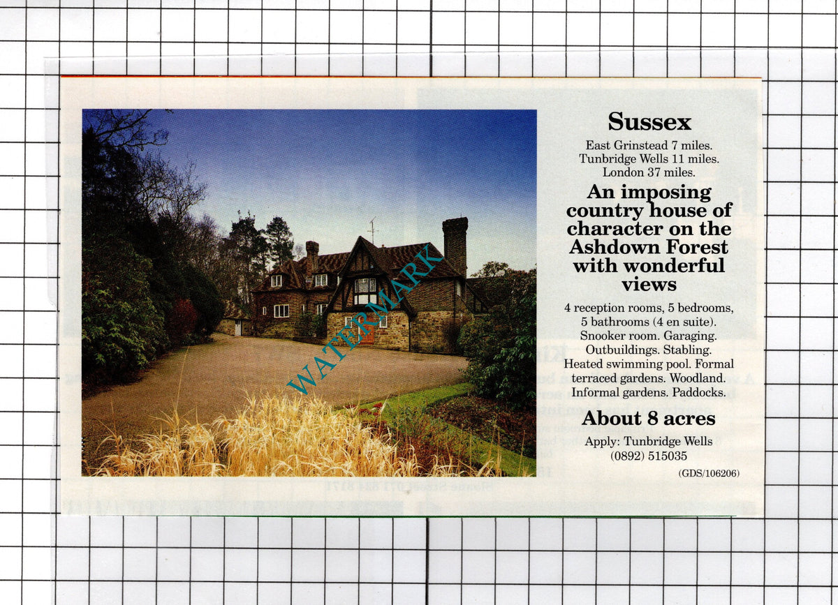 East Grinstead Sussex House Sale Advert - 1991 Cutting