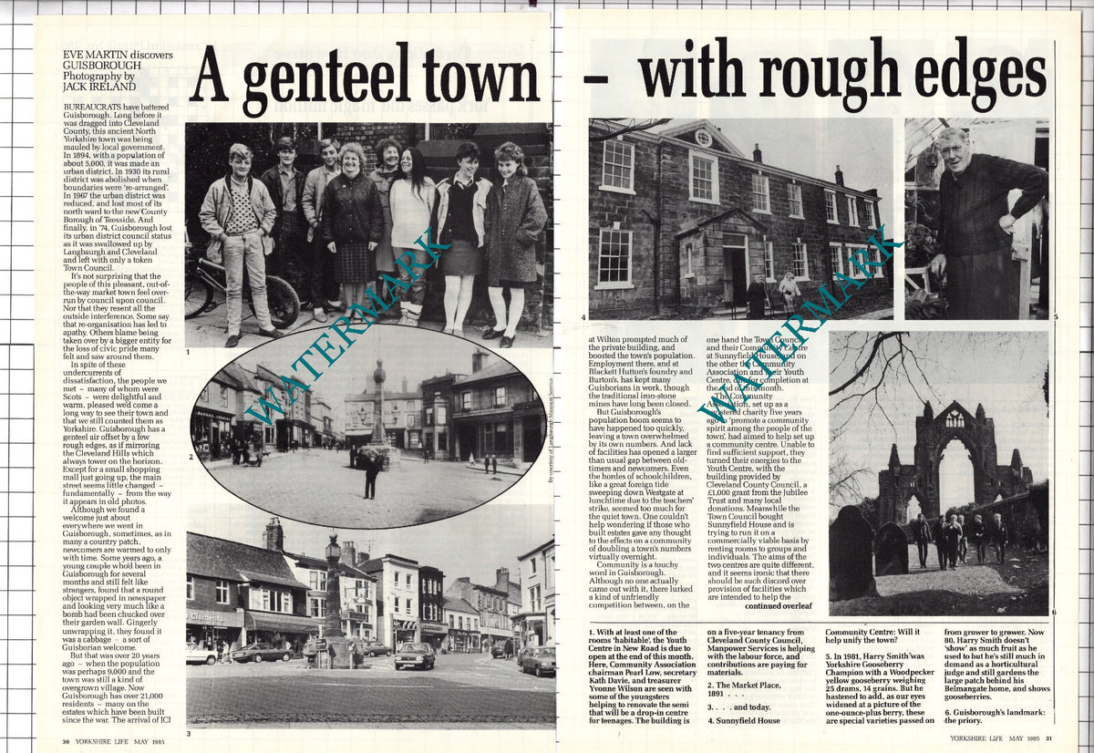 Guisborough Yorkshire Muriel Wardle Wilf Payne Roger Darnton  - 1985 Article