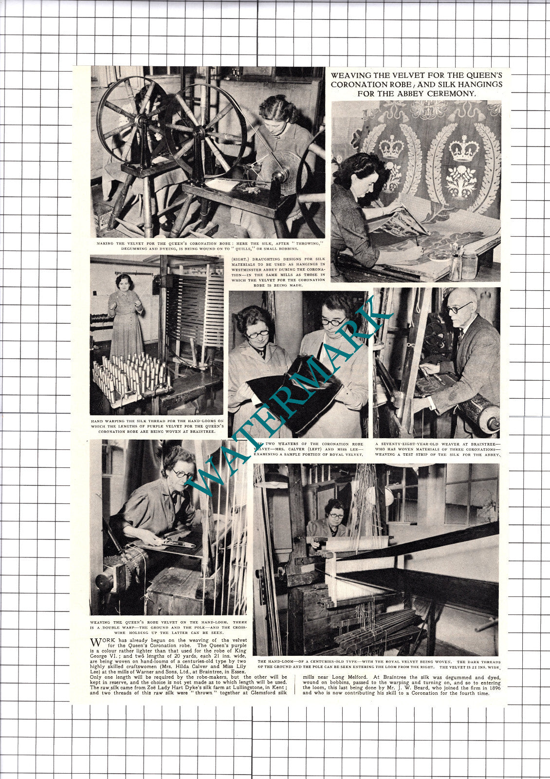 Warner & Sons Ltd Braintree Essex Hilda Calver Lily Lee  - 1952 Cutting / Print
