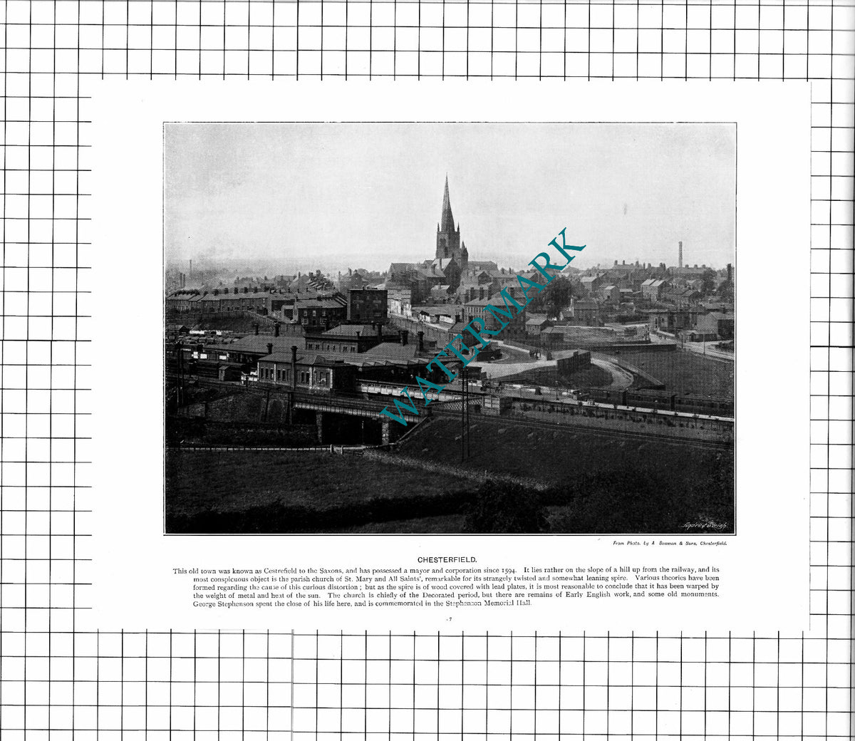 Chesterfield Derbyshire / Ely Cathedral  - c.1900 Cutting/ PRINT