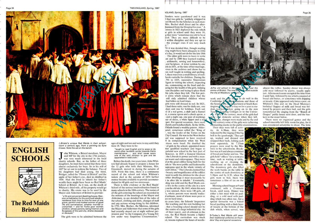 The Red Maids School Bristol Redmaids -   1987 Article