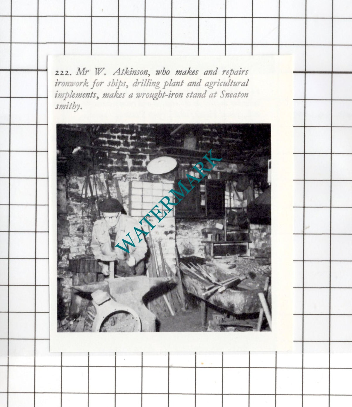 Mr W Atkinson Sneaton Yorkshire Blacksmith   -  Small Clipping