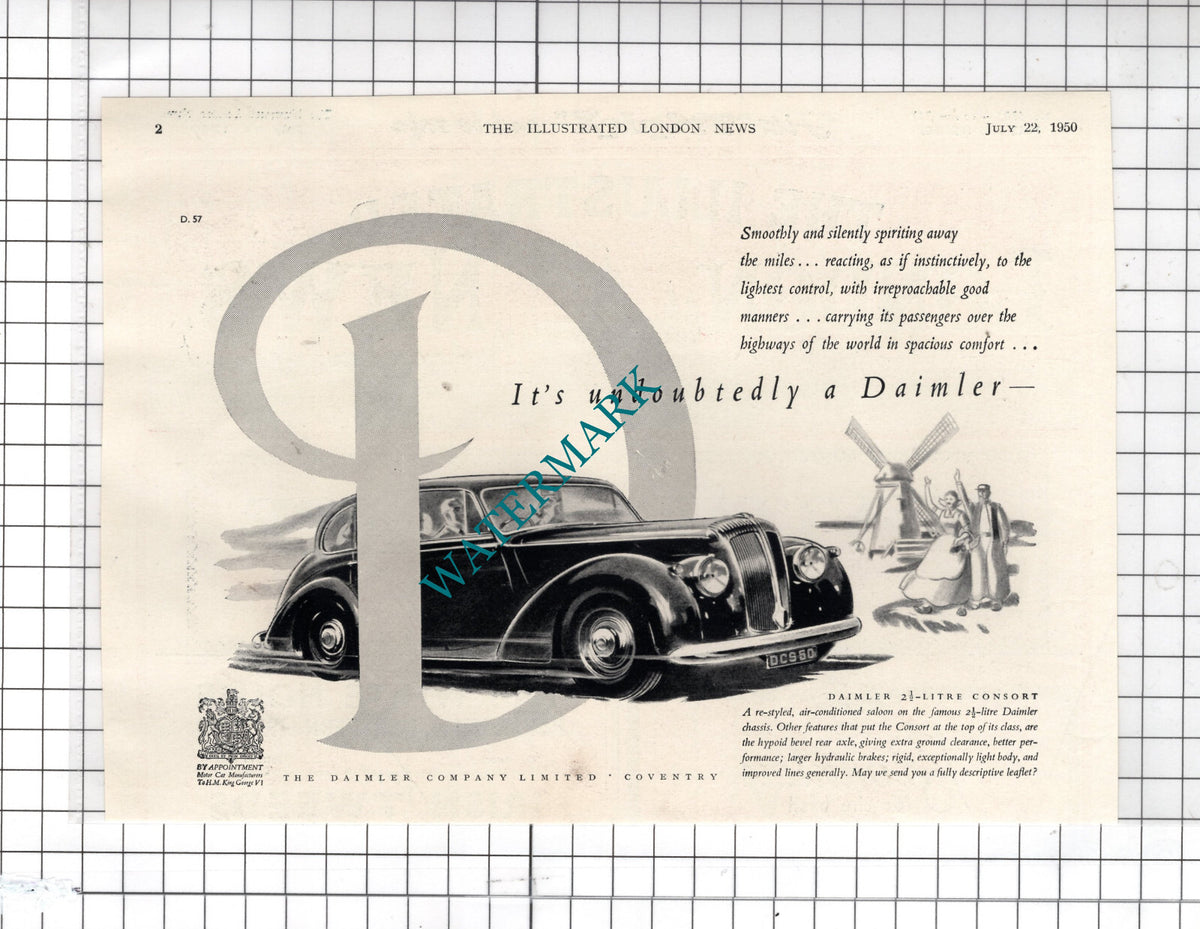 Daimler Car Advert  - 1950 Cutting