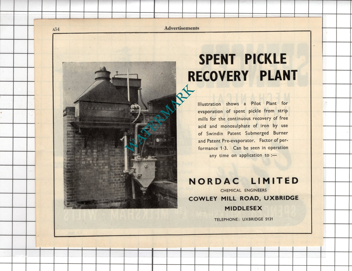 Spencer (Melksham) Ltd Wiltshire / Nordac Ltd Uxbridge Middlesex - 1951 Advert