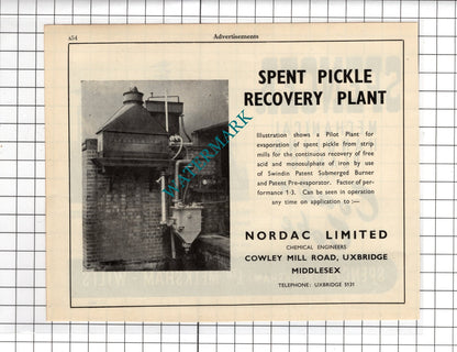 Spencer (Melksham) Ltd Wiltshire / Nordac Ltd Uxbridge Middlesex - 1951 Advert