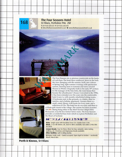 The Royal Hotel Comrie Perthshire / Four Seasons Hotel St Fillans  -2011 Advert