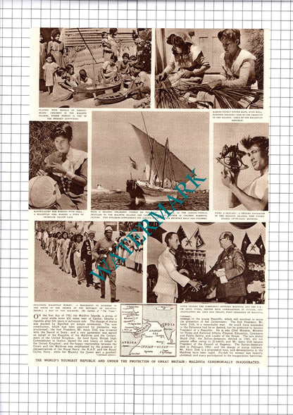 Maldive Islands Republic Amin Didi / Earl Of Dalkeith Jane McNeill -  1953 Print