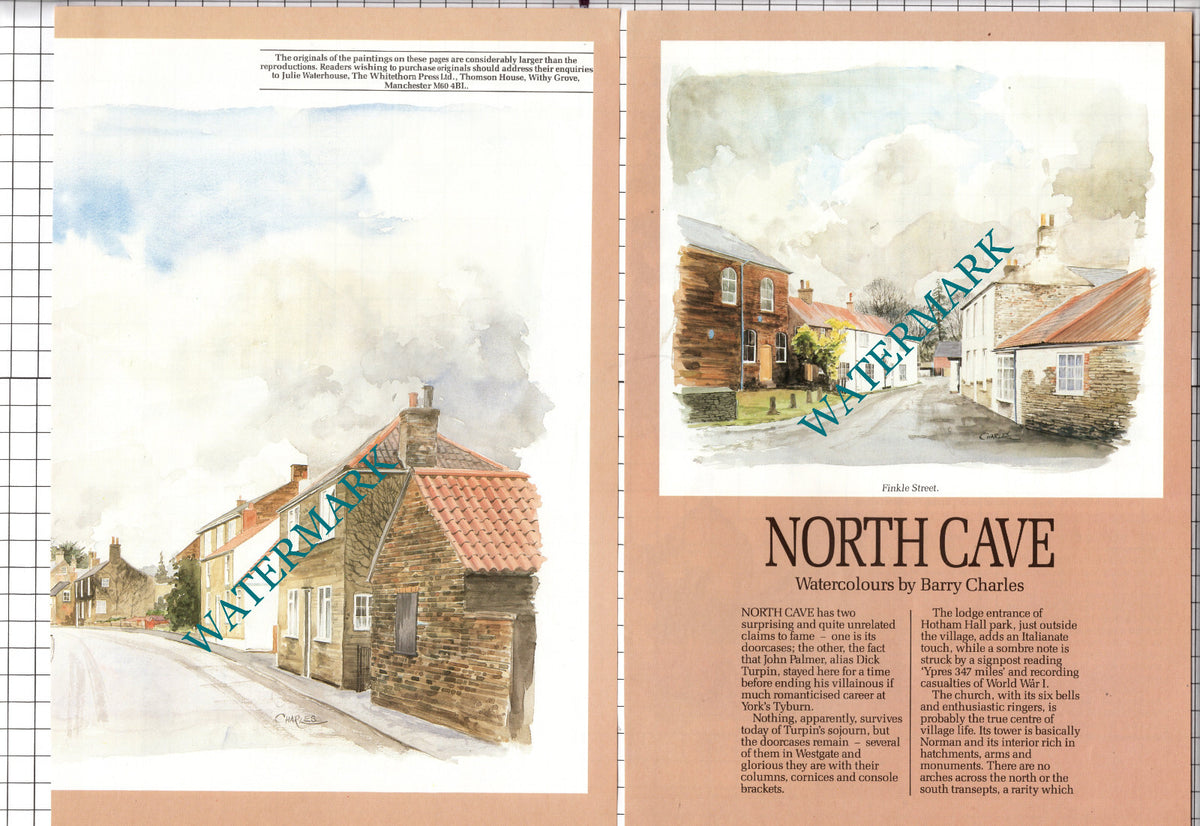 North Cave Yorkshire  Finkle Street Black Swan White Hart - 1985 Article
