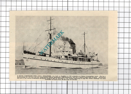 HMS Challenger Ship -   c.1940's Cutting