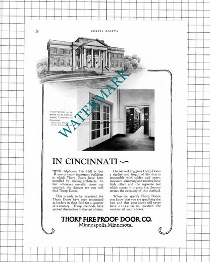 Balfour Manor Detroit Wiedmater  Taft Law School Cincinnati  Hake  c.1926 Advert