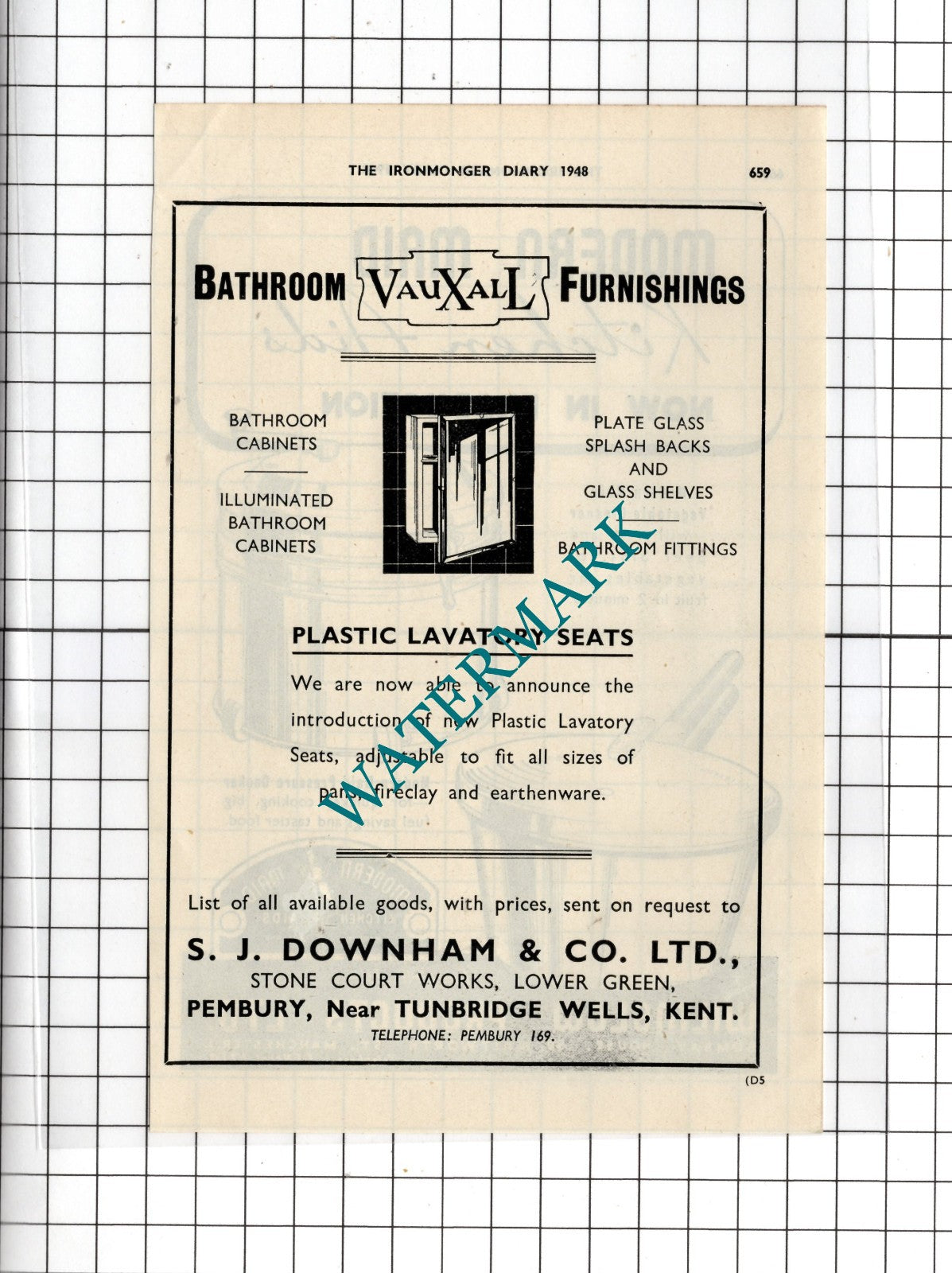 S J Downham & Co Ltd Pembury Kent  Wilmslow Products Ltd Manchester 1948 Advert