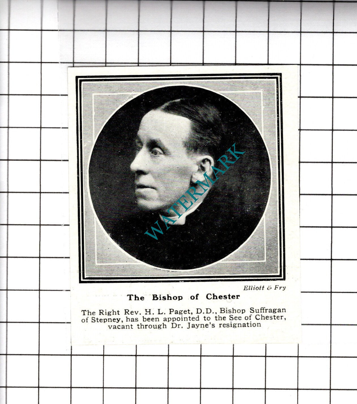 The Right Rev  H L Paget Bishop Of Chester - 1919 SMALL Cutting
