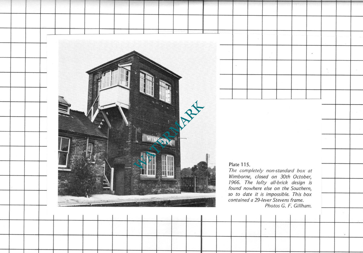 Wimborne Dorset Railway Signal Box - 1970's Clipping / Print