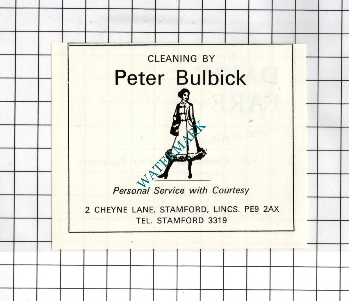 Peter Bulbick Cleaning Service Stamford Lincolnshire - 1974 SMALL Advert