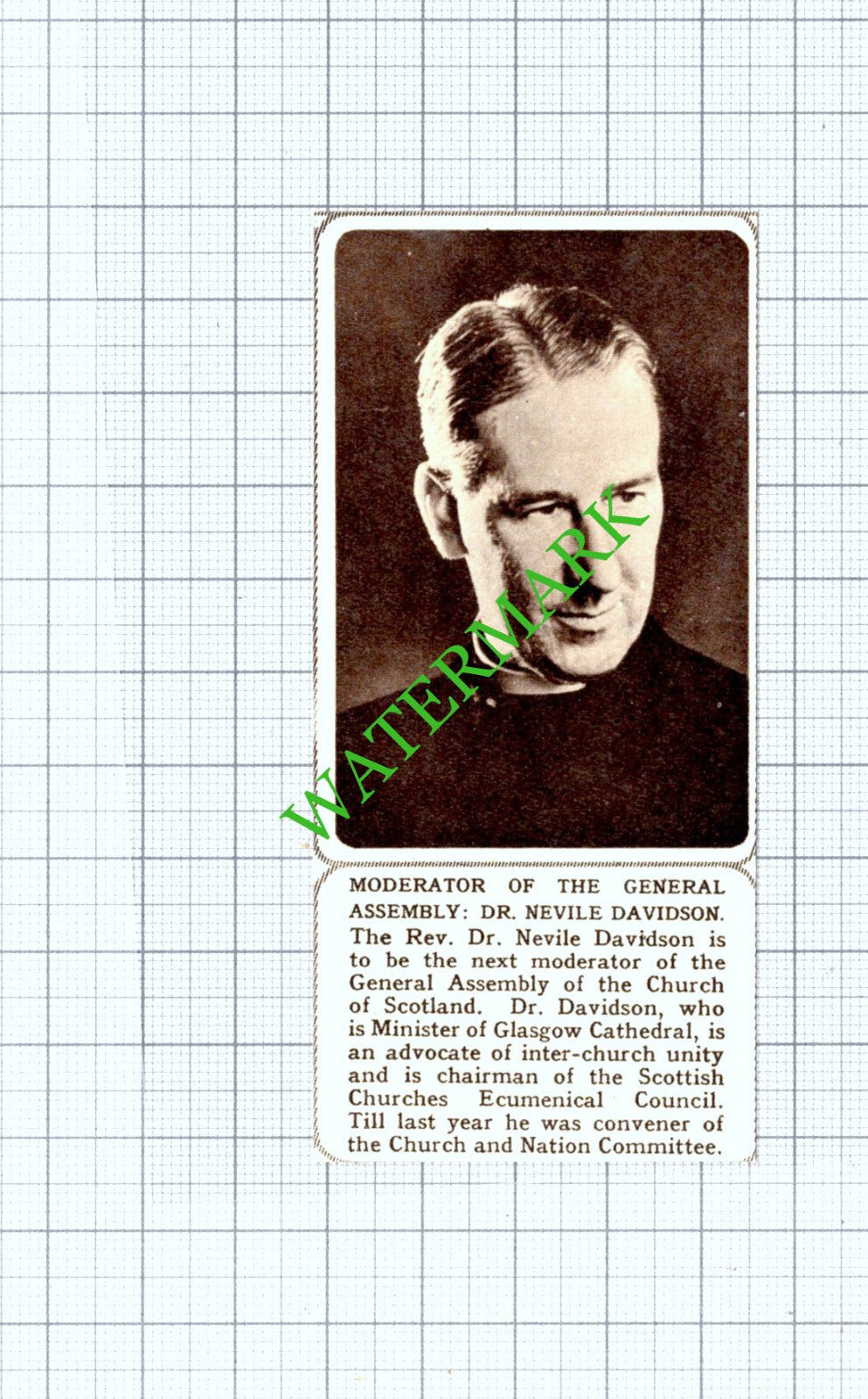 Dr Nevile Davidson - 1961 Small Cutting