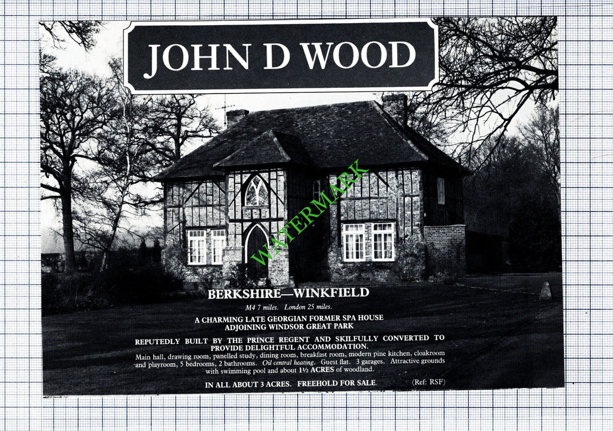 Winkfield Berkshire House Sale Advert - 1981 Cutting